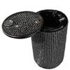 Rhinestone Inlaid Portable Car Ashtray Detachable Metal Large Capacity Sealed Ash Cup 10x6cm Bling Auto Interior Accessory