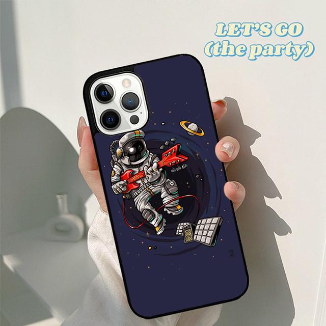 Autumu Moon Stars Space Astronaut Phone Case Cover for iPhone 17 Air 16 16e 15 12 11 13 14 Pro Max Apple Plus Coque