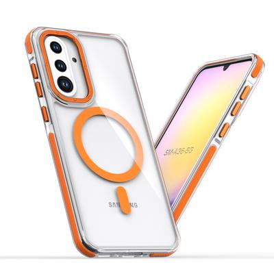 Custodia Trasparente Magnetica Antiurto con Protezione Lente in Metallo di Lusso per Samsung S25 S24 S23 Ultra Plus S25 Edge S23FE S24FE Copertura Magsafe
