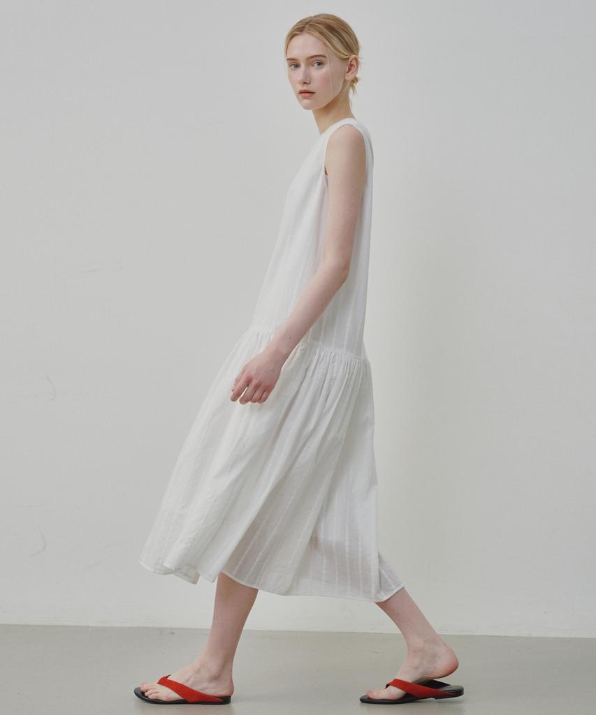 Ollibeudeollibeu Cotton Embroidered Raw Dress Oh6Mo5890