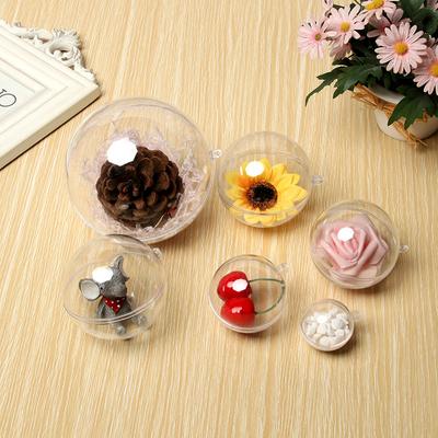 5-12cm Clear Christmas Ball Transparent Fillable Bauble Xmas Tree Hanging Ornament Home Wedding Party DIY Deocr Xmas Gift Box