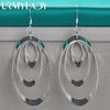 925 Sterling Silver Oval Multi Circle Swirl Earrings for Women Wedding Engagement Party Fashion Jewelry