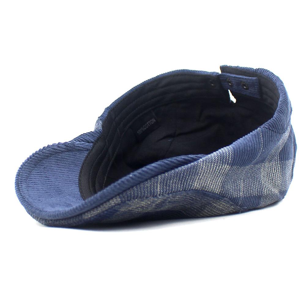 Autumn and winter new beret men's and women's cap retro plaid hat cotton curved brim hat