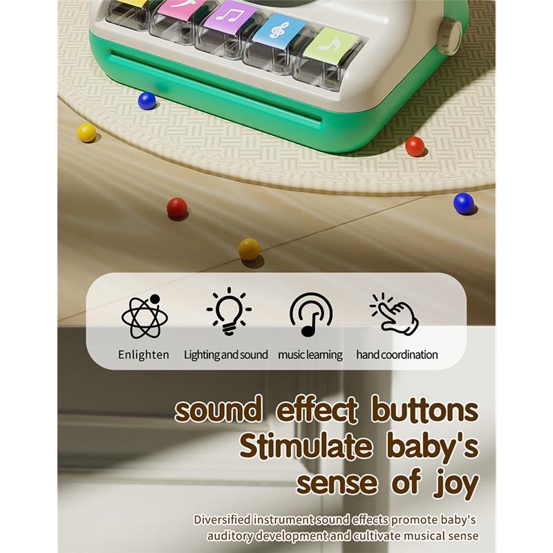 Cameră analogică educativă pentru bebeluși cu vânzare fierbinte, cameră multifuncțională cu sunet și lumină, jucărie pian mic, educație timpurie
