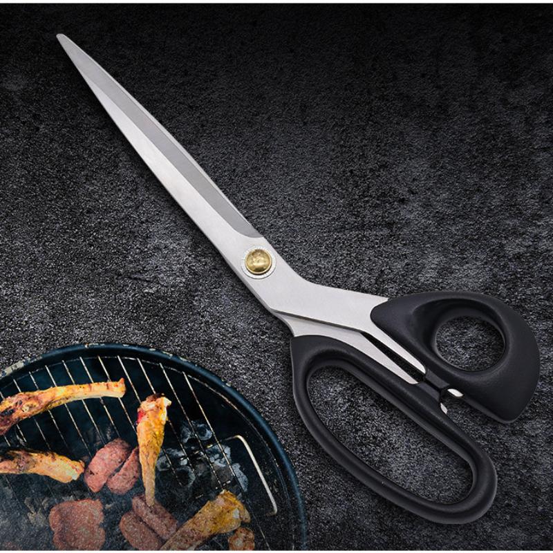 Straight Head Stainless Steel Sharp Blade Korean Barbecue Clips ABS Handle Household Vegetables Salad Kitchen Scissors