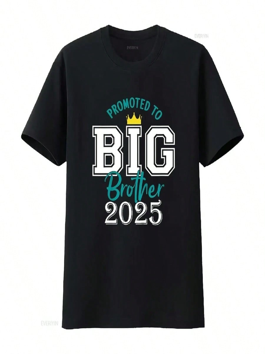Kids Fun Promoted To Big Brother New Baby Older Sibling 2025 T Shirt Vintage Washed Breathable Streetwear Versatile Graphic S разноцветный