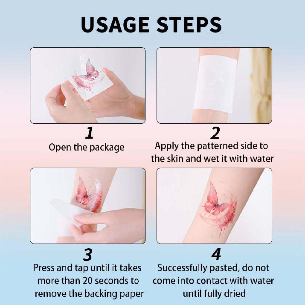 Waterproof Butterfly Tattoo Stickers Moon Pattern Flower Tattoo Stickers  Female