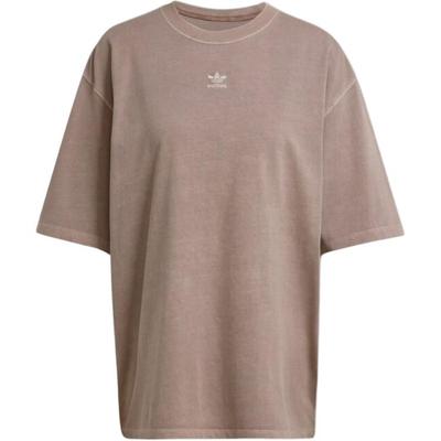 Essentials Soft Fabric Breathable Daily Casual Short Sleeve T-Shirt Women Earth Brown JD5347