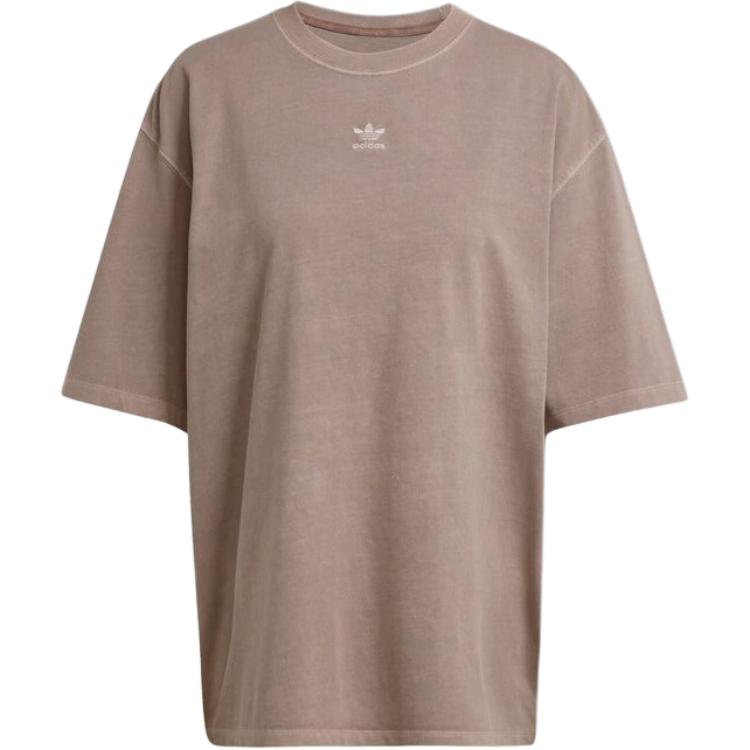 

Adidas Essentials Soft Fabric Breathable Daily Casual Short Sleeve T-Shirt Women Earth Brown JD5347 S