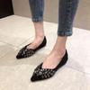 Fashion Ladies Shoes Black Flat Women Footwear Pointed Toe Fashion 2024 New Arrival A Walking Comfortable And Low Price Casual Sale 39