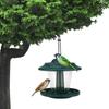 Waterproof Hanging Wild Bird Feeder Large Capacity Plastic Feeding Station with Roof Durable Bird Food Container Backyard Porch