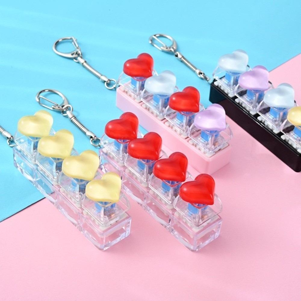 Heart Heart Keycap Fidget Keychain Crystal Clicker Button Keycap Keychain Adults
