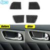 For Infiniti FX 09-13 /QX70 14-17 Carbon Interior Door Handle Bowl Cover Trim 4x