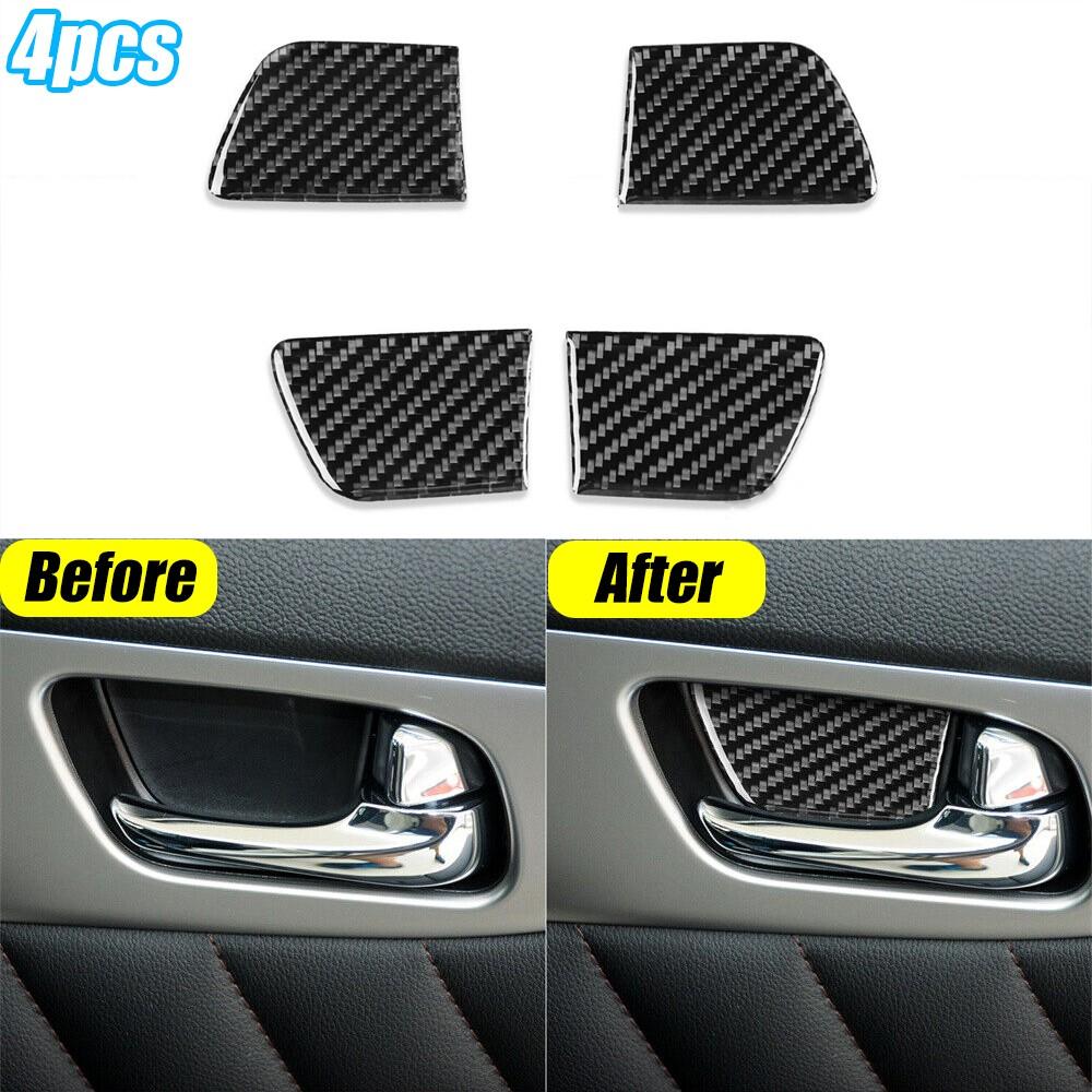 For Infiniti FX 09-13 /QX70 14-17 Carbon Interior Door Handle Bowl Cover Trim 4x