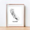 Eleville 8X10 Unframed California United States Country View Abstract Road Modern Map Art Print Poster Wall Office Home Decor Minimalist Line Art