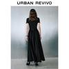 UR2026 Women's Simple Belt Round Neck Slim Dress