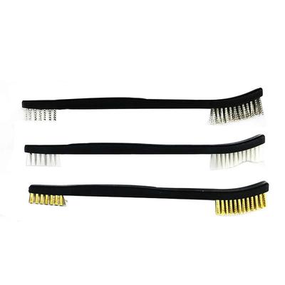 7-Zoll Industrie-Reinigungsbürsten-Set mit Stahl-, Kupfer- und Nylondraht zum Polieren und Schleifen von Maschinen.