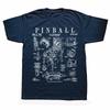Funny Pinball Gaming Machine Vintage Gamer Patent Graphic T-shirts Men Fashion Casual Tshirt 100% Cotton Loose Oversized T Shirt