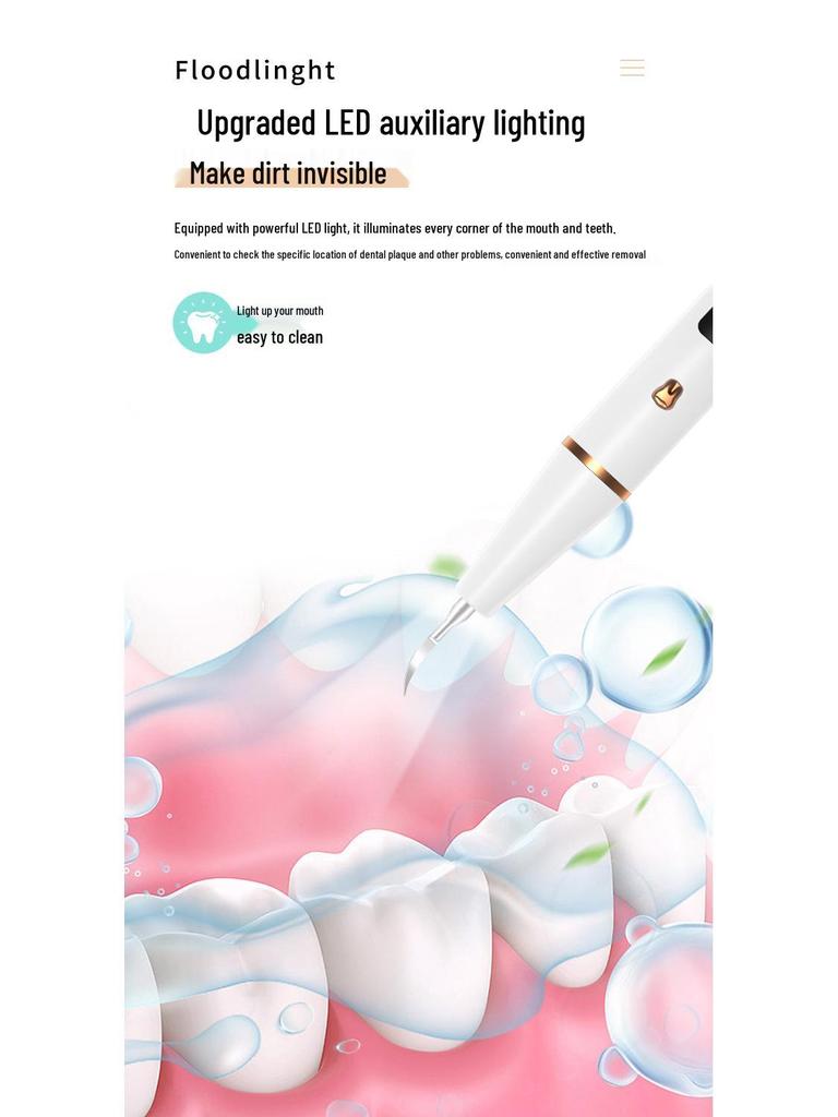 Portable Ultrasonic Electric Tooth Cleaner for Whitening and Tartar Removal at Home