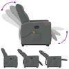 Recliner Chair with Lift Function Dark Gray Fabric