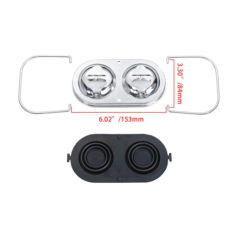Chrome Brake Master Cylinder Cover Kit with Gaskets and Bails Replacement for Chevrolet Corvette 1967-1982, Polished Finish Reservoir Cap Accessory