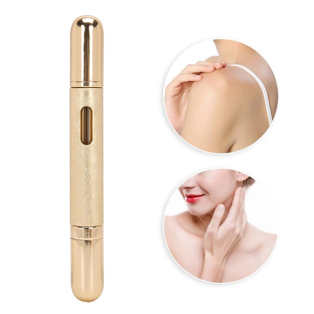 10ml Round Press Perfume Bottle Portable Glass Empty Refillable Perfume Bottle (Gold)