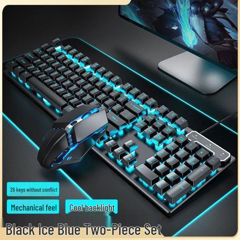 Universal Wired Mechanical Keyboard & Mouse Set for Office, Gaming, and Laptop Use