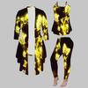 Plus Size Butterfly Print 3 Piece Outfit, Long Sleeve Open Front Cardigan Cami Top Leggings Set for Women