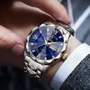 Herrenuhr Wasserdicht Leuchtende Uhr Rhombus Spitze Glas Doppelkalender Trend Freizeit Uhr Herren