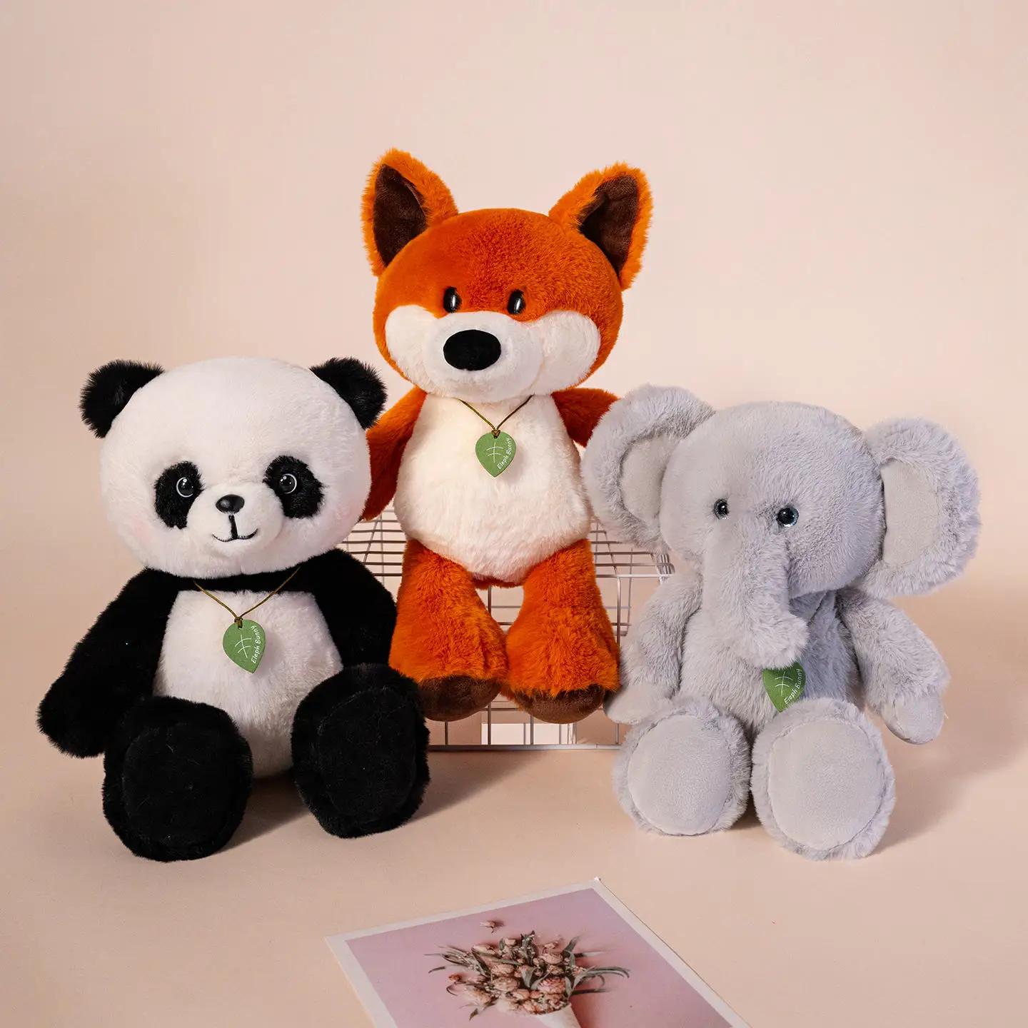 

Cuddly Animal Plush Toys Stuffed Cartoon Fox Panda Elephant Doll Children Appease Doll Sweet Birthday Christmas Gift Present 35cm