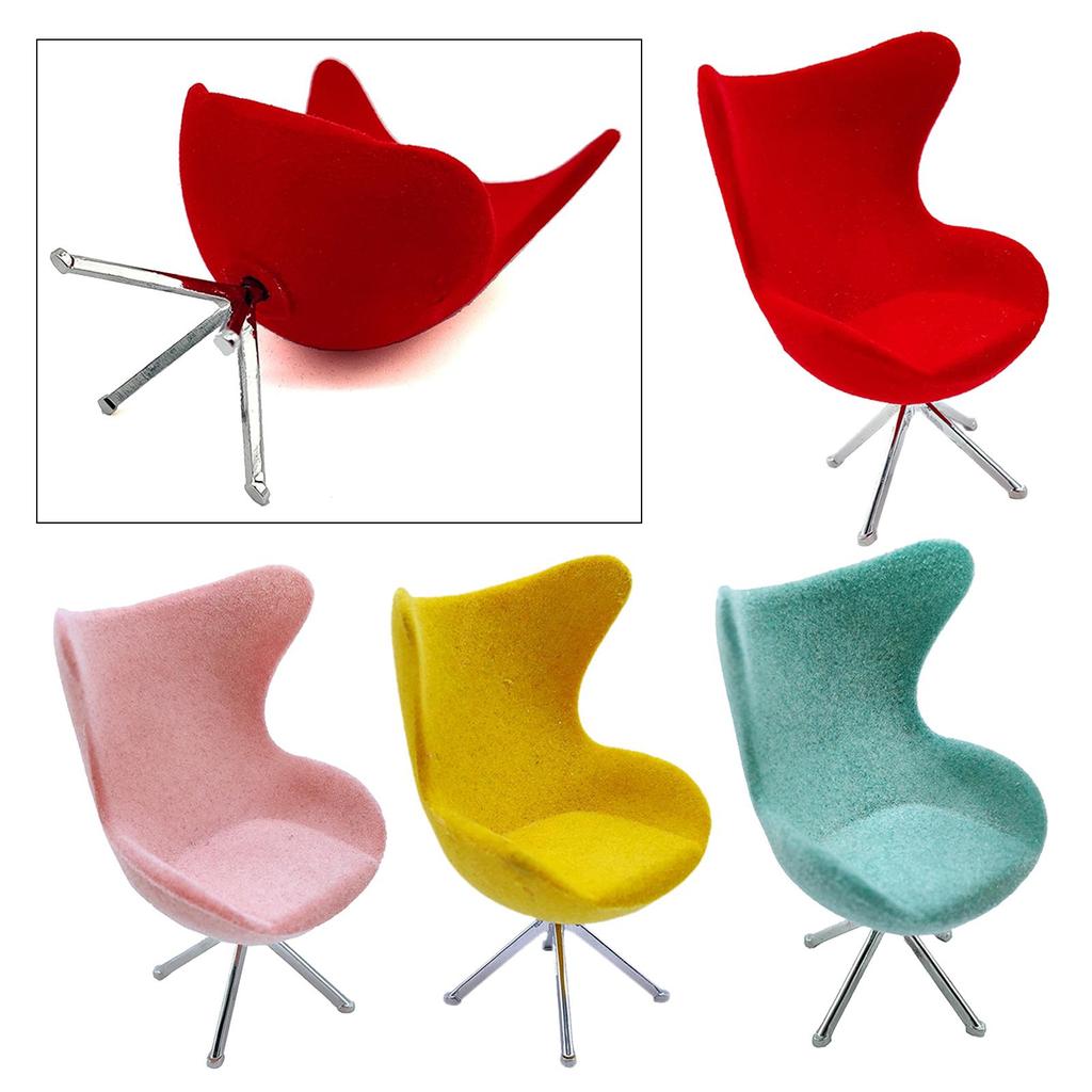 1/12 DollHouse Miniature Office High Back Flocking Seat Room Modern Furniture Accessories