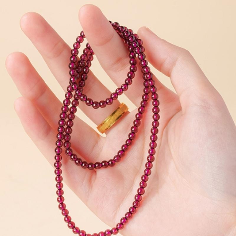 Handcraft Multiple Strand Garnets Beaded Bracelet For Women Fashion Jewelry