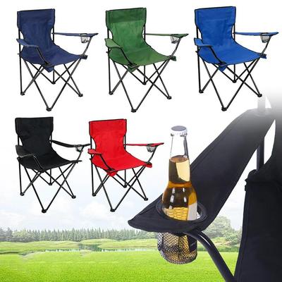 Chaise pliante portable d'extérieur Chaise de camping avec porte-bouteille Chaises de pique-nique en tissu Oxford Chaises BBQ Festival Plage Pêche Chaise d'extérieur