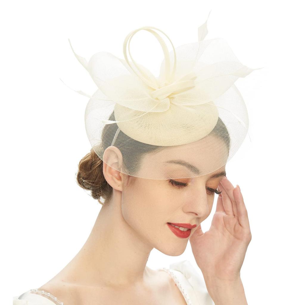 Elegant Fascinator Hat Headbands Funny Girl Hat Headgear Lovely Hairpiece for Wedding Party