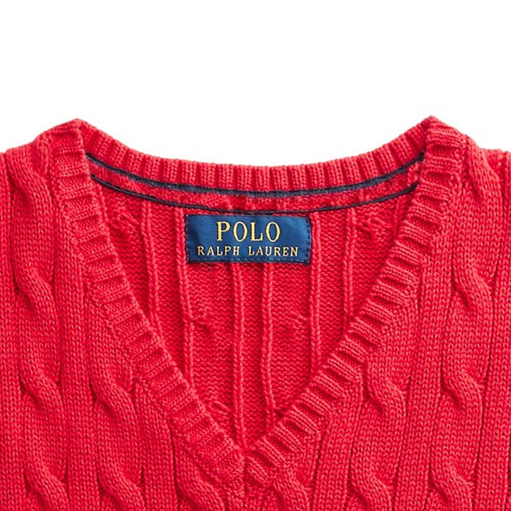 Polo Ralph Lauren FW23 Sólido Logotipo Bordado Tricô de Cabo Colete Infantil tops CWPOSWEY6820407-600