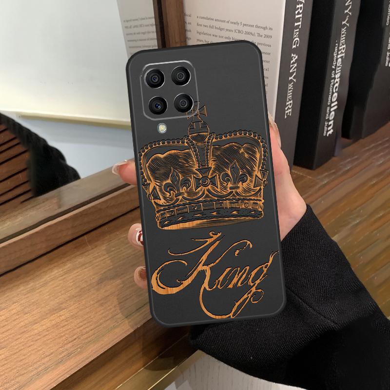 King Queen Crown Case For Samsung Galaxy M31 M21 M11 M20 M23 M54 M14 M34 M13 M52 M32 M12 M16 M36 M56 M15 M55