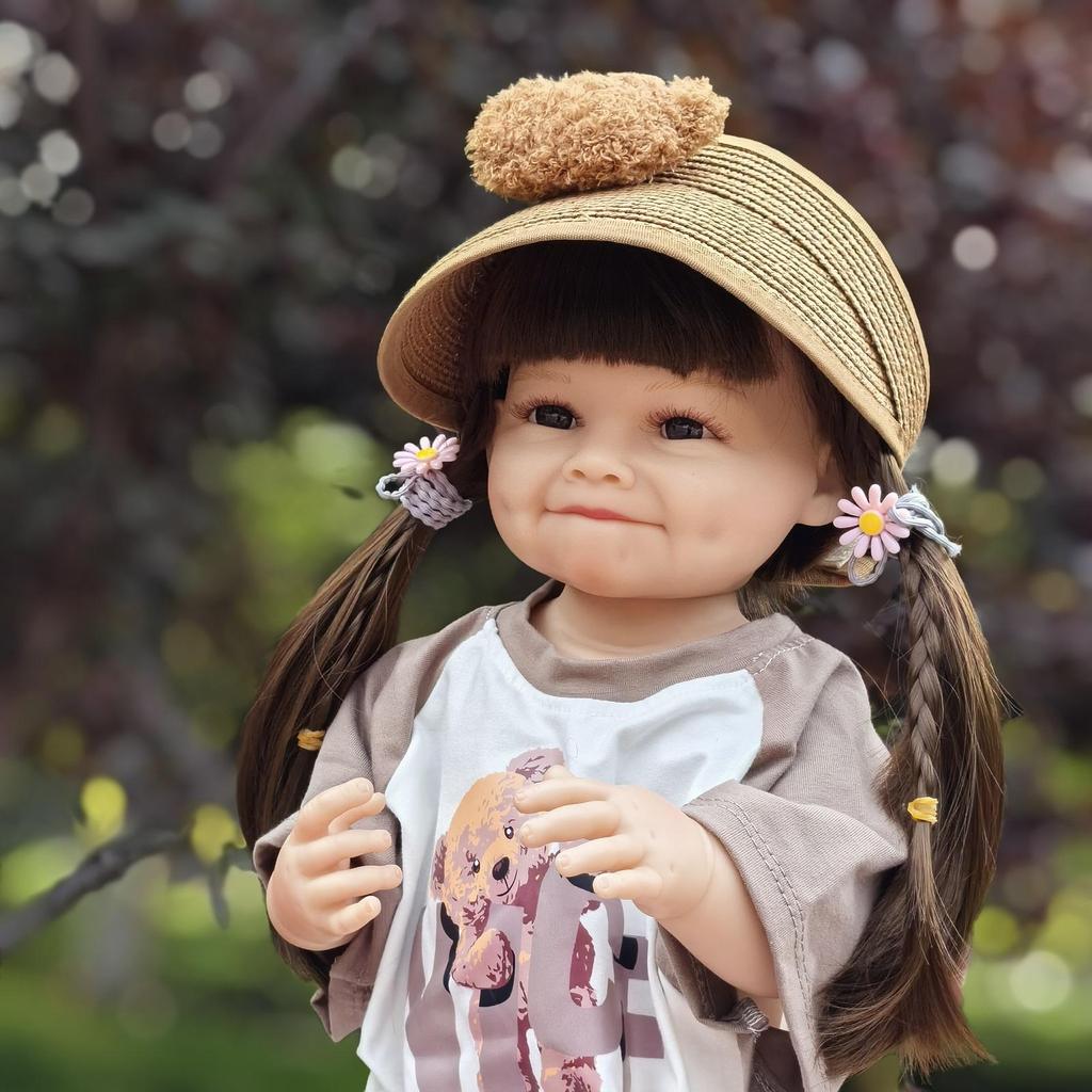 KEIUMI Reborn Baby Girl Dolls 55 Cm Full Silicone Vinyl Body Bathe Lifelike Princess Bebe Newborn Dolls Fashion XMAS Easter Gifts