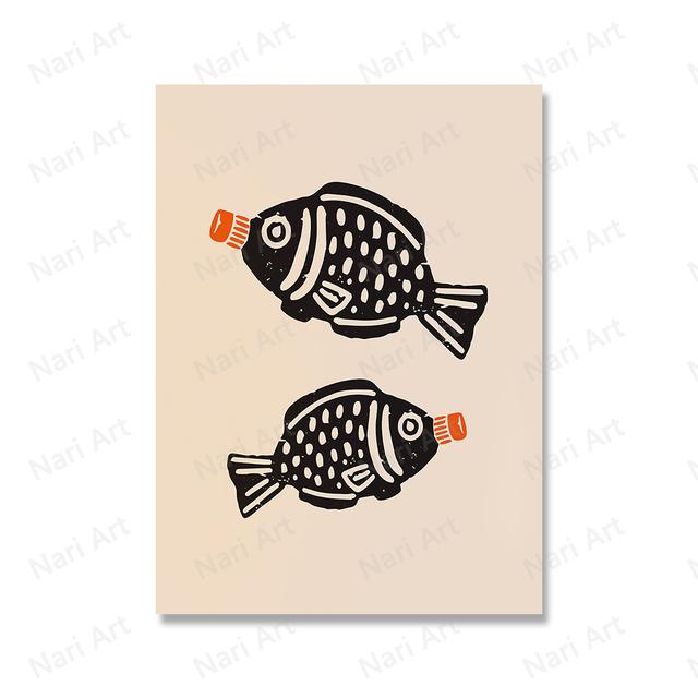 Modern Kitchen Decoration Food Cute Gyoza Egg Sauce Fish Poster