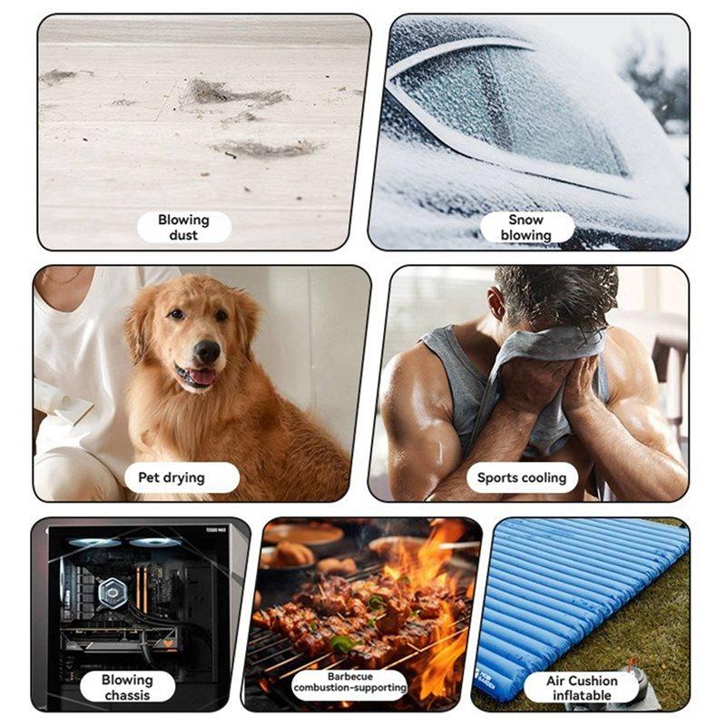 2X Powerful Turbo Fan High-Speed Wind Turbine Blower 130000 RPM 3 Adjustable Speed Air Duster For Car Computer Keyboard