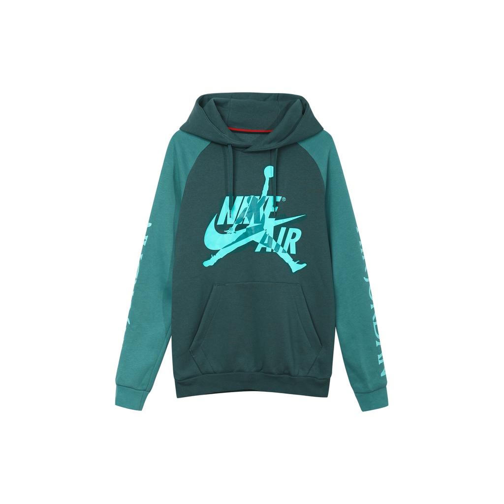 Jordan Fleece Hoodie Pullover Men Tops Black Green BV6011-303
