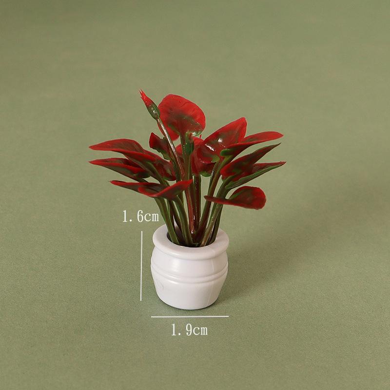 1buc Casă de păpuși Mini Plantă Model Mini Plantă Verde În ghiveci Peisaj în aer liber Pat de flori