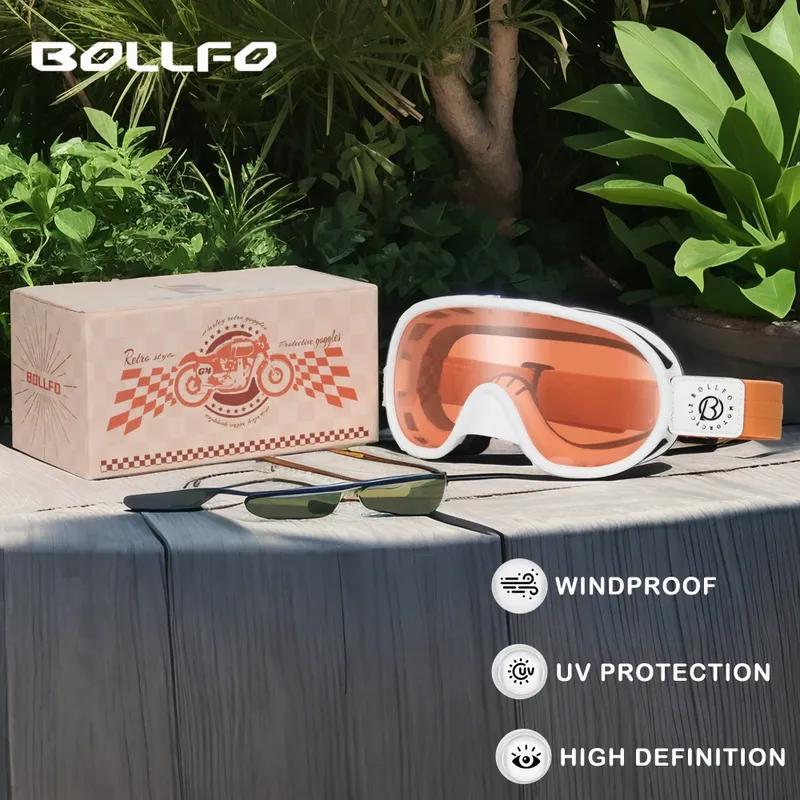 BOLLFO Photochromic Anti-Fog Motorcycle Goggles UV400 Cycling MX ATV MTB Off Road Snowmobiling Motocross Glasses Discoloration ONE SIZE