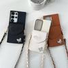 Crossbody Wallet Card Holder Phone Case with Chain Strap Lanyard For Samsung Galaxy S26 Ultra S25 Edge S24 S23 S21 FE S22 Plus