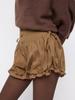 Shorts de Burbuja con Cordones y Volantes de Encaje de Cintura Alta para Mujeres Europeas y Americanas