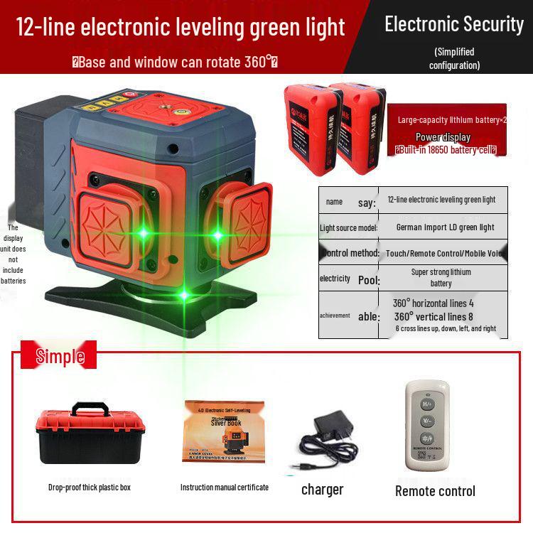 Anping Super Bright Infrared Green Laser Level: High Precision, Automatic Leveling with 8/12/16 Lines