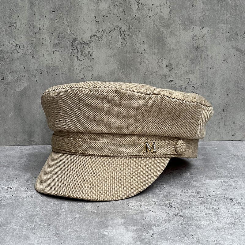 

Paris Summer White Rhinestone Octagonal Kids Versatile Cap British Flat Top Beret l large size 59cm inner adjustment small верблюд