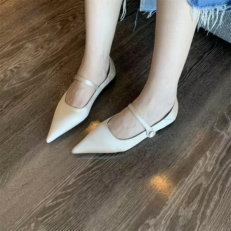 fashion Pointed Toe Korean Shoes Female Footwear Crystal Shallow Mouth Women's Moccasins Casual Sneaker 2024 Dress Summer Rhinestone