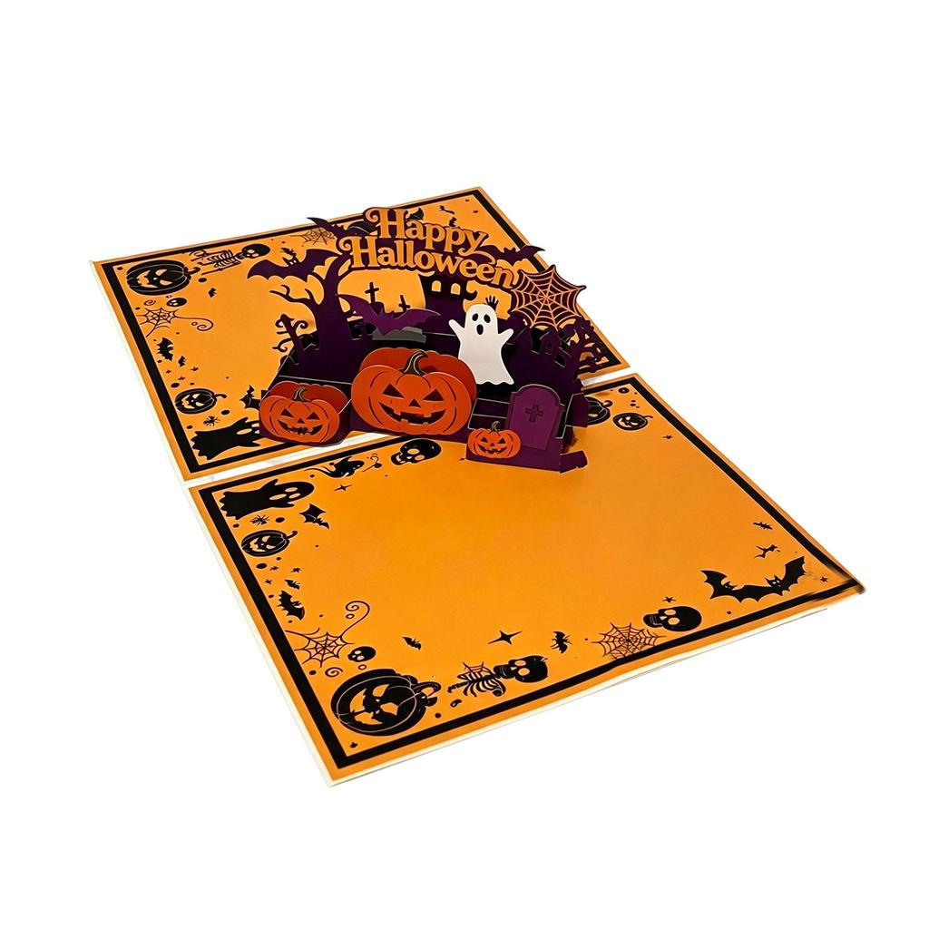 Halloween Greeting Cards Assorted Pack with Cute Pumpkin and Designs for Holiday Parties