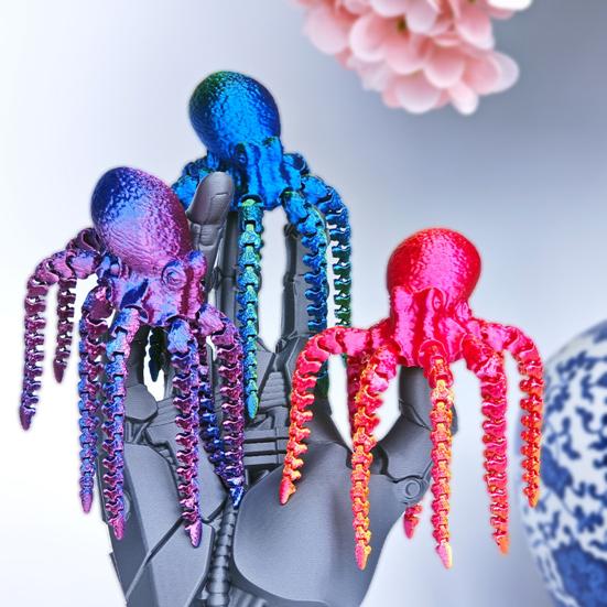 3D Printed Cthulhu Octopus Figurine Movable Joints Octopus Figure Articulated Sea Animal Model Fidget Toy Desktop Decoration Ornament