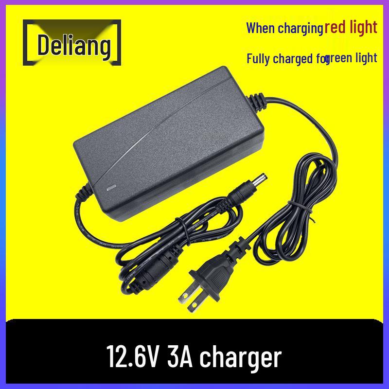12.6V 3A Dual-Line Lithium Battery Charger with US/EU/UK/AU Plug Adapters US Standard